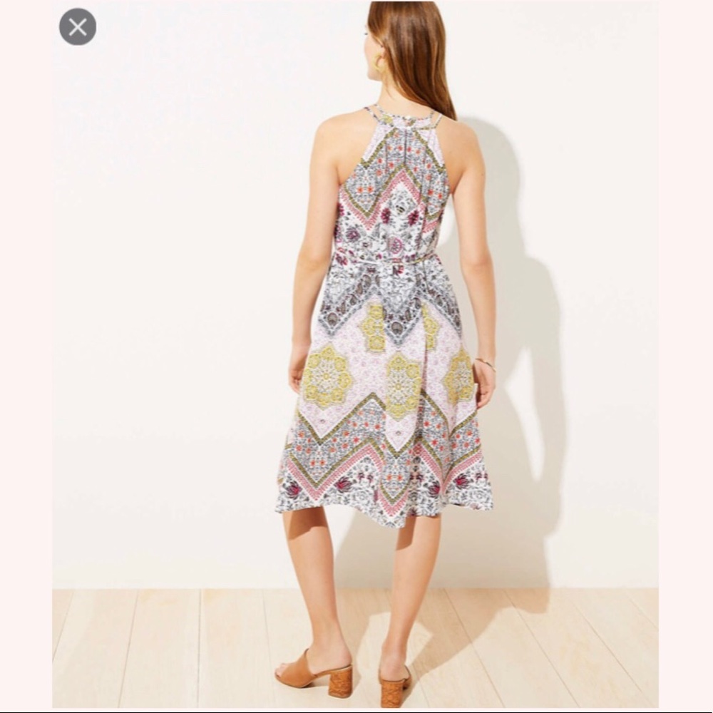 NWT LOFT Petite Tapestry Halter Dress - Picture 2 of 5